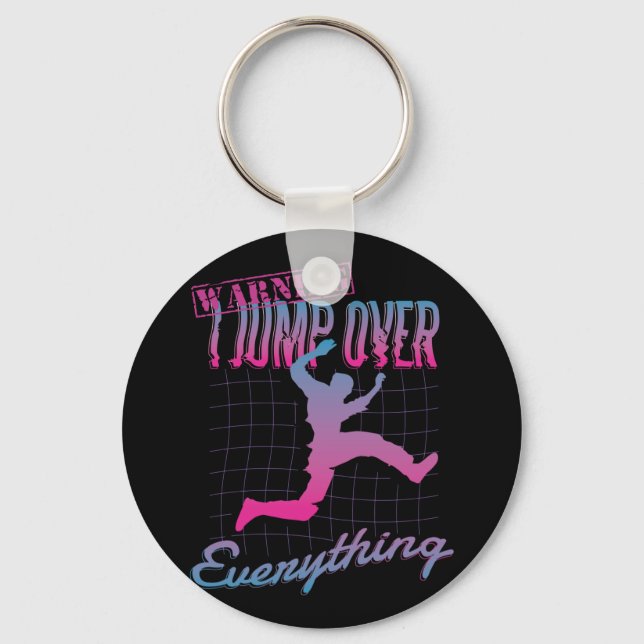 Parkour Jump Man Design Key Ring (Front)