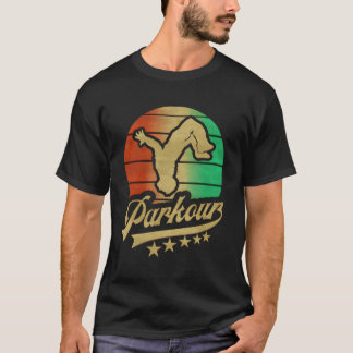 Parkour Retro Vintage 5 Stars Freerunning Training T-Shirt