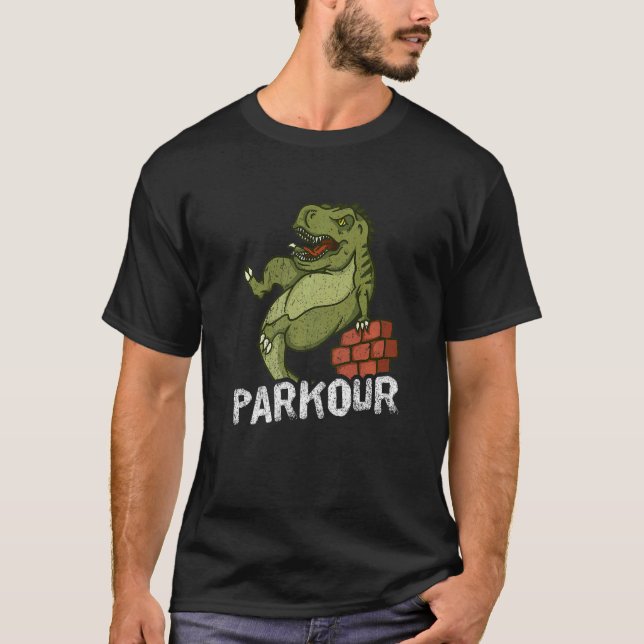 Parkour Rex Wall Jumping Free Running T-Shirt (Front)