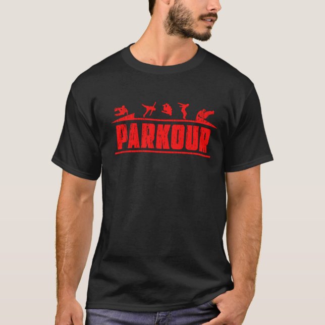Parkour Runaway Extreme Sports Stunt Free Running T-Shirt (Front)