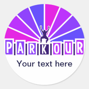 PARKOUR stickers, customise Classic Round Sticker