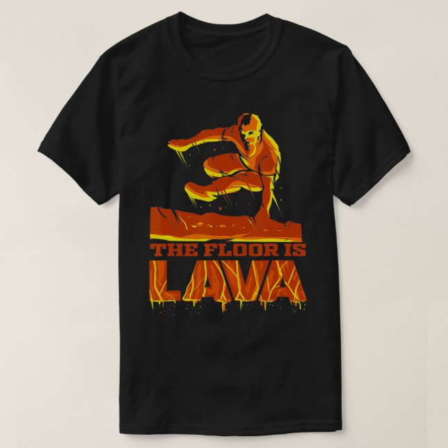Parkour The Floor is Lava Freerunning Training Gif T-Shirt (Design Front)