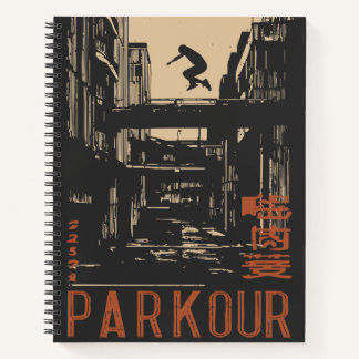 PARKOUR Urban Action Silhouette Poster | Retro Notebook