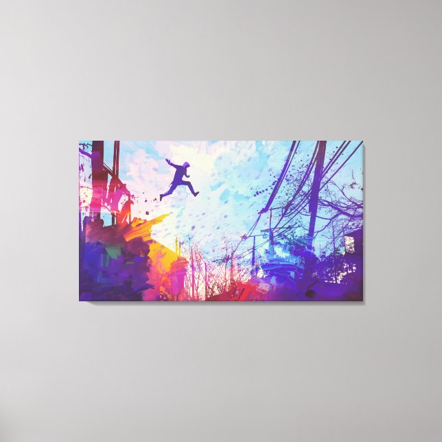 Parkour Urban Free Running Canvas Wall Art (Front)