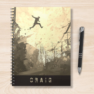 Parkour Urban Free Running Free Styling Art Sepia Notebook