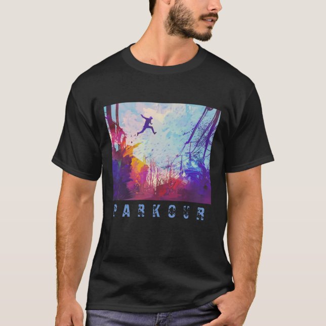 Parkour Urban Free Running Free Styling Art T-Shirt (Front)