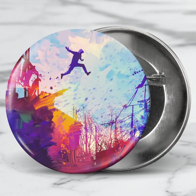 Parkour Urban Free Running Freestyling Modern Art 6 Cm Round Badge (Creator Uploaded)
