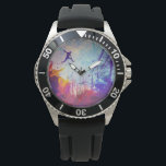 Parkour Urban Free Running Freestyling Modern Art Watch<br><div class="desc">A modern artist's impression of the popular extreme sport of parkour being practiced in an colourful urban back street.</div>
