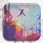 Parkour Urban Free Running Freestyling Paper Plate<br><div class="desc">Parkour Urban Free Running Freestyling Paper Plate features a colourful artist's impression of parkour being practiced in an urban back street. Designed by ©Evco Studio www.zazzle.com/store/evcostudio</div>