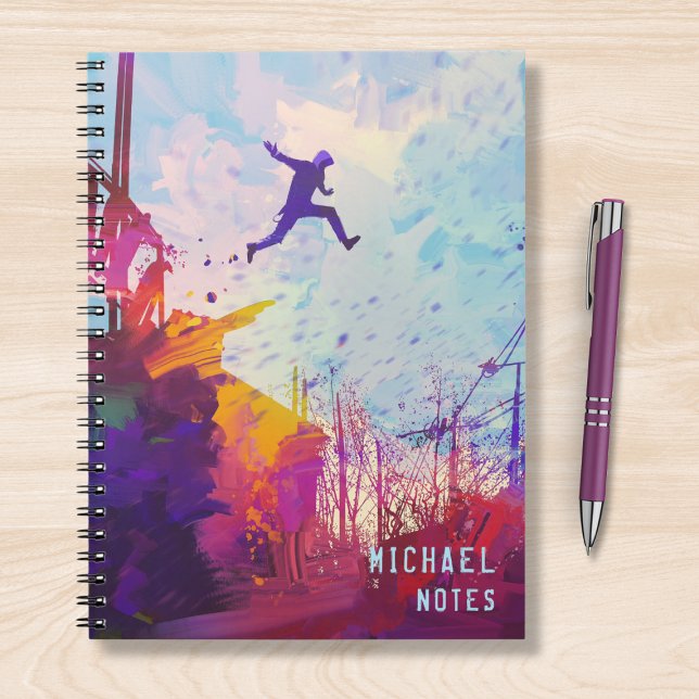Parkour Urban Free Running Modern Art Personalized Notebook (Creator Uploaded)
