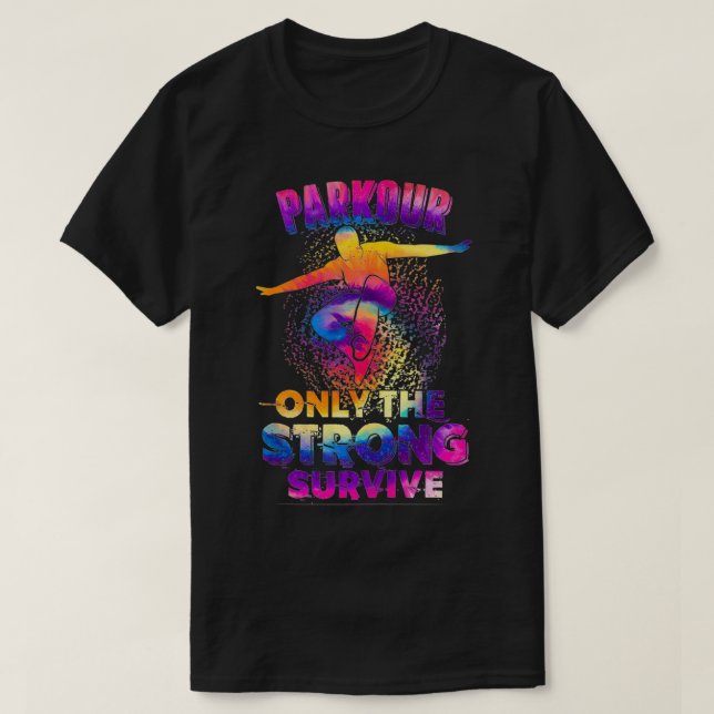 Parkour Urban Gymnast Colourful Rainbow Design Gif T-Shirt (Design Front)