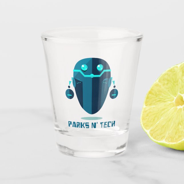 Parks N' Tech Robot 3 Shot Glass (Front)