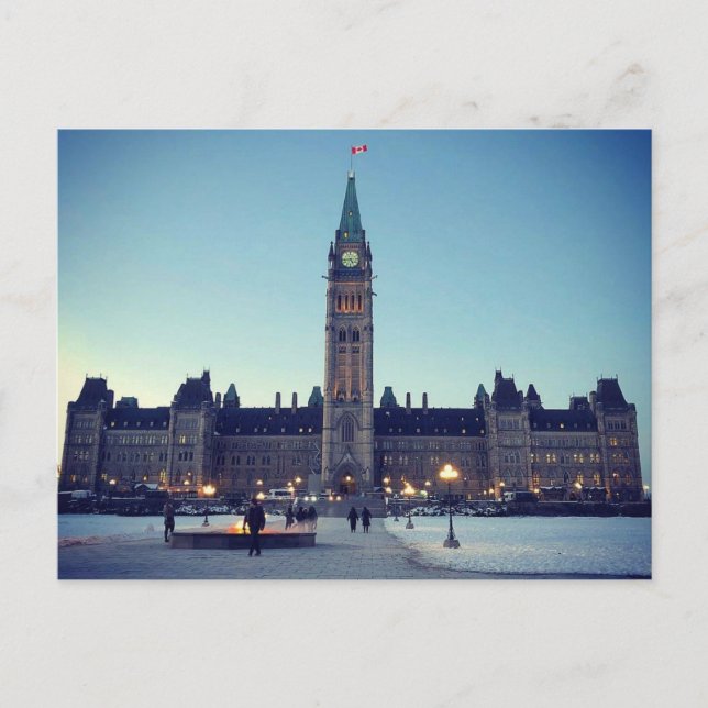 Parliament on a Cold, Crisp Day Holiday Postcard (Front)