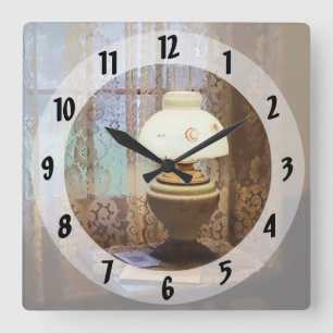 Parlour With Hurricane Lamp Square Wall Clock