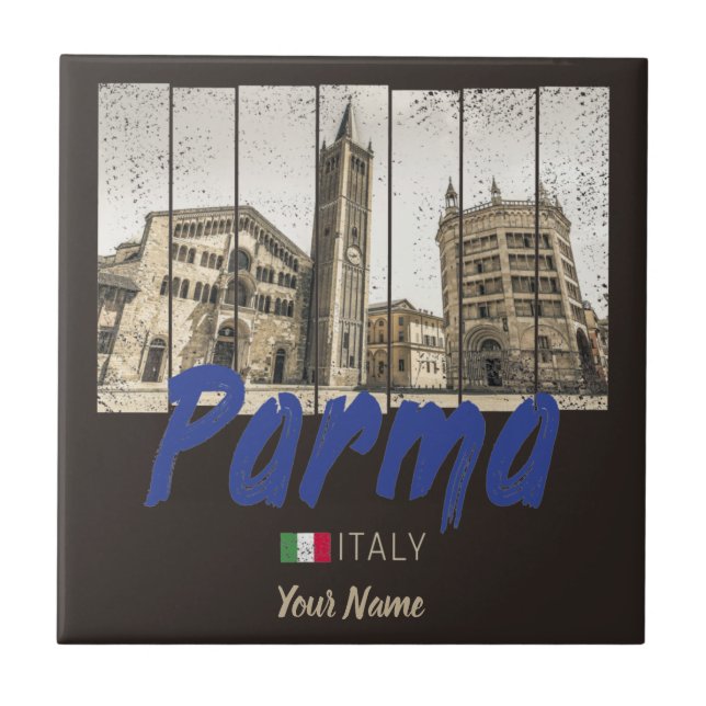 Parma Emilia-Romagna Italy Vintage Souvenir Tile (Front)