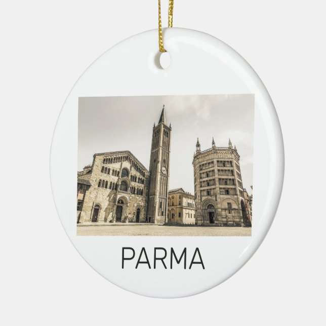 Parma Emilia Romagna Piazza Del Duomo Italy Ceramic Tree Decoration (Left)