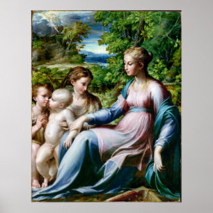 Parmigianino Virgin and Child with St. John Poster