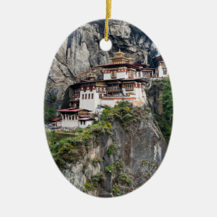 Paro Taktsang: The Tiger's Nest Monastery - Bhutan Ceramic Tree Decoration