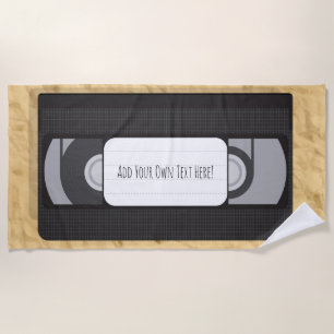 Parody Blank VHS 'Your Own Message' Vacation Beach Towel
