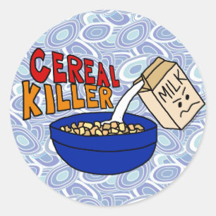 Parody Cereal Killer Breakfast Food Humour Classic Round Sticker
