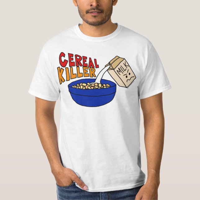 Parody Cereal Killer Breakfast Food Humour T-Shirt (Front)