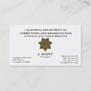 Parole Agent Business Card