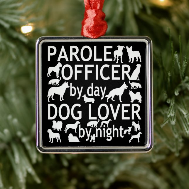 Parole Officer Loves Dogs Metal Tree Decoration (Tree)