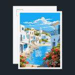 Paros Greece Art Vintage Travel Illustration Postcard<br><div class="desc">Paros Greece Art vintage travel place illustration</div>