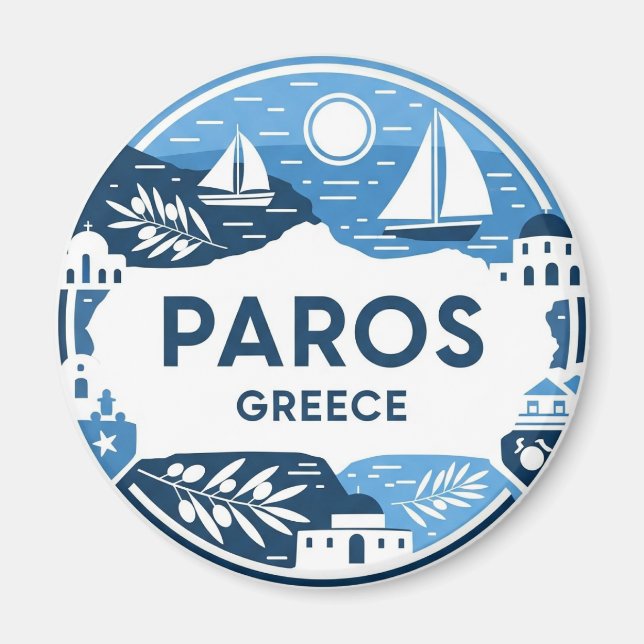 Paros Greece Island Travel Magnet (Front)