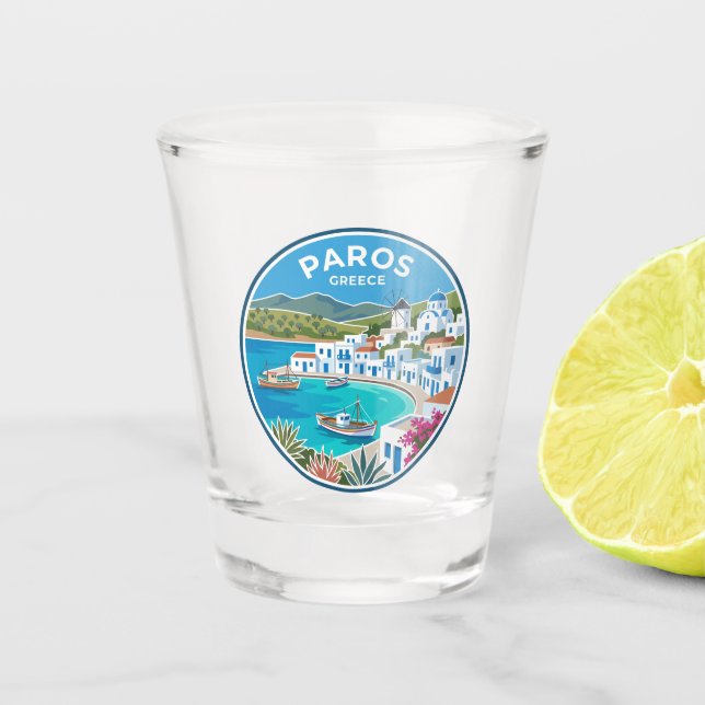 Paros Greece Shot Glass (Front)
