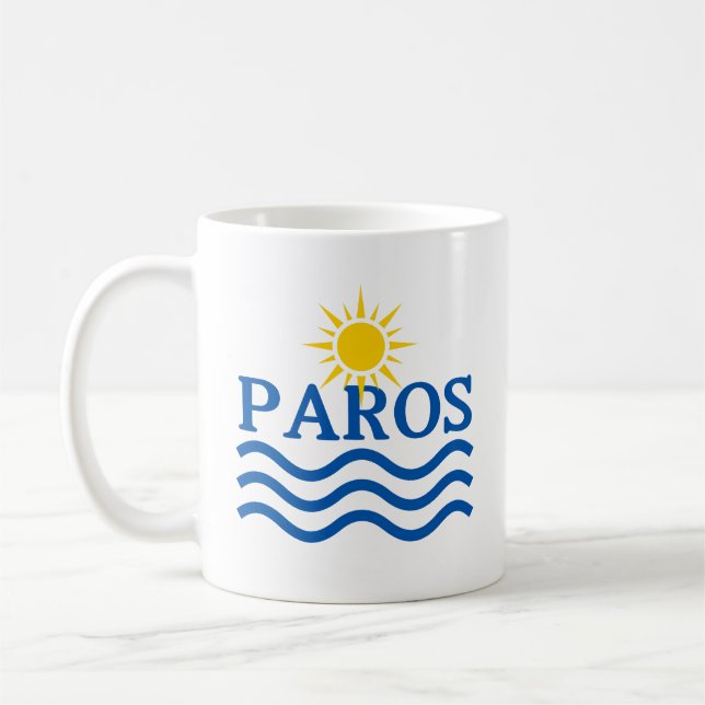 PAROS Greece, Sun Waves Coffee Mug (Left)