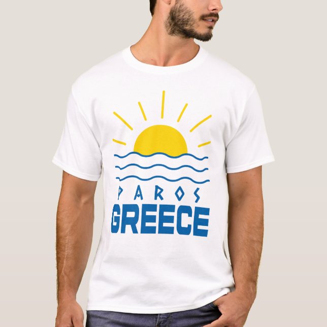 Paros Greece Sunshine And Sea Men's White T-Shirt (Front)