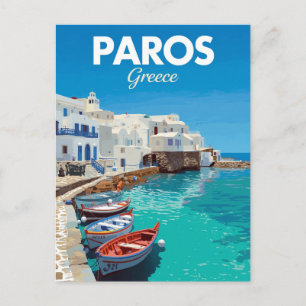 Paros Naoussa Port Greek Cyclades Postcard