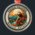 Parque Nacional Manuel Antonio Sloth Travel Art Metal Tree Decoration<br><div class="desc">Manuel Antonio National Park vector artwork design. Manuel Antonio National Park,  on Costa Rica’s central Pacific coast,  encompasses rugged rainforest,  white-sand beaches and coral reefs.</div>