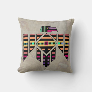 Parquet Thunderbird Throw Pillow