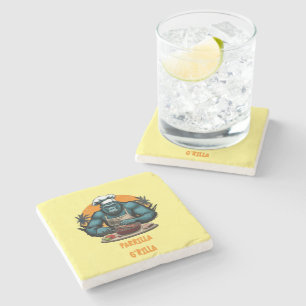 Parrilla G'rilla Master BBQ Griller Fun Pun Stone Coaster