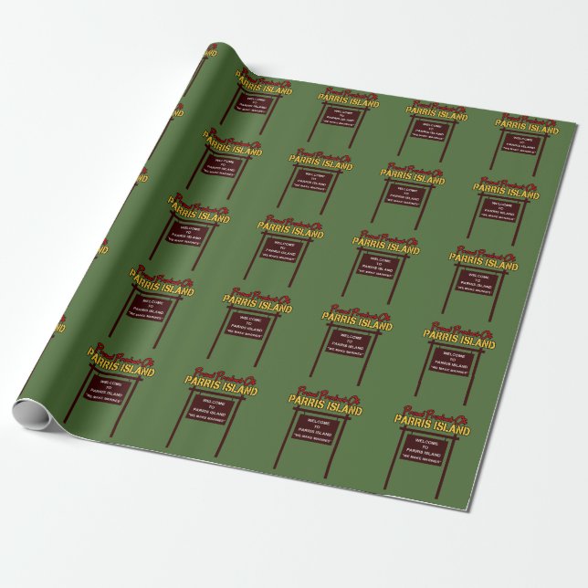 Parris Island "Sign" Linen Wrapping Paper - 30"x6' (Unrolled)