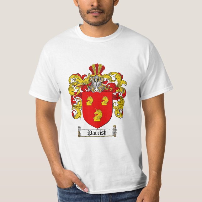 Parrish Family Crest - Parrish Coat of Arms T-Shirt (Front)
