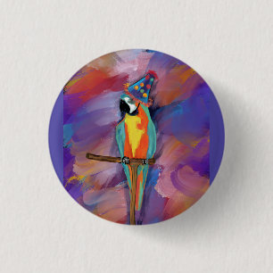 PARROT 3 CM ROUND BADGE