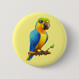 Parrot  6 cm round badge