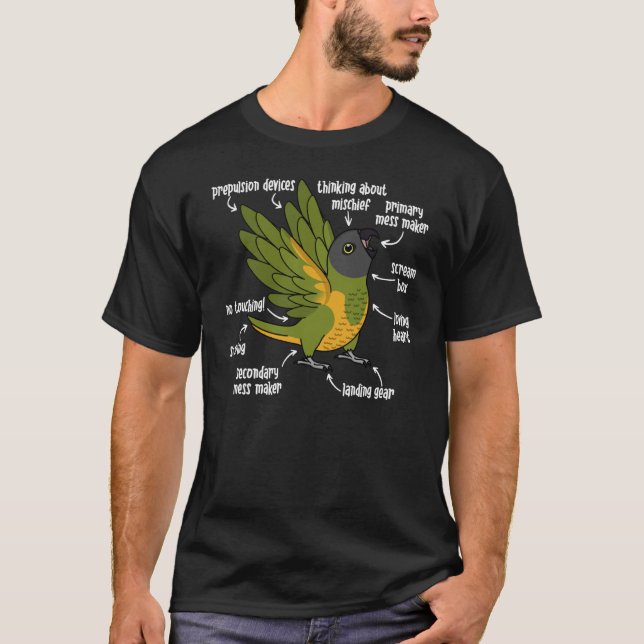 Parrot Anatomy I Senegal Parrot T-Shirt (Front)