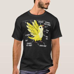 Parrot Anatomy I Yellow Lutino Monk Parakeet Quake T-Shirt