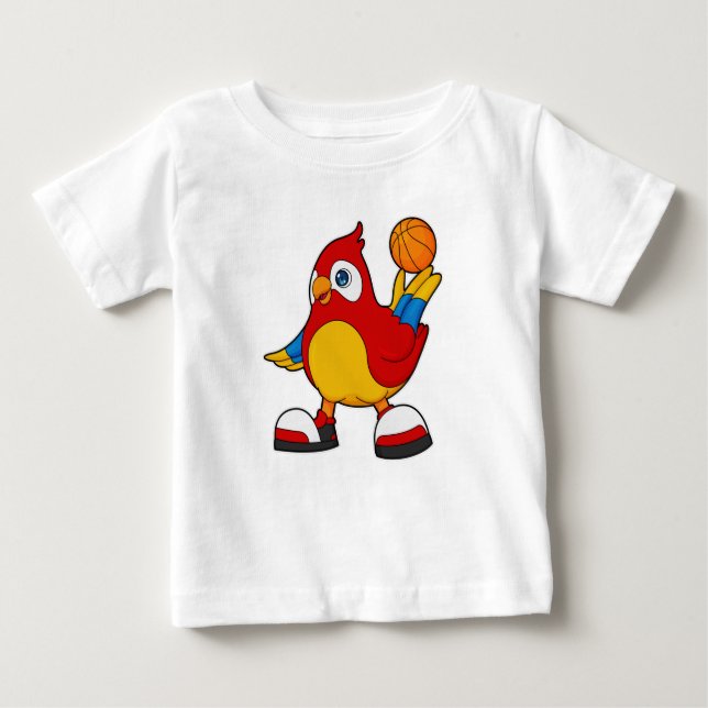 Parrot as Basketball player with Basketball Baby T-Shirt (Front)