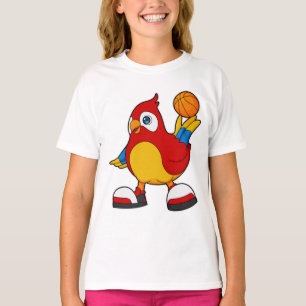 Parrot as Basketball player with Basketball T-Shirt