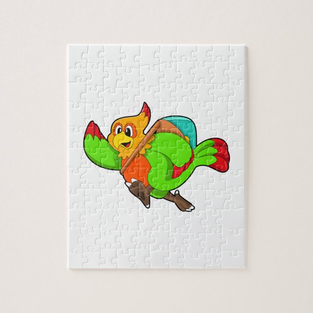 Parrot as Hiker with Backpack Jigsaw Puzzle (Vertical)