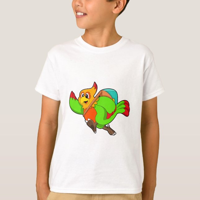 Parrot as Hiker with Backpack T-Shirt (Front)
