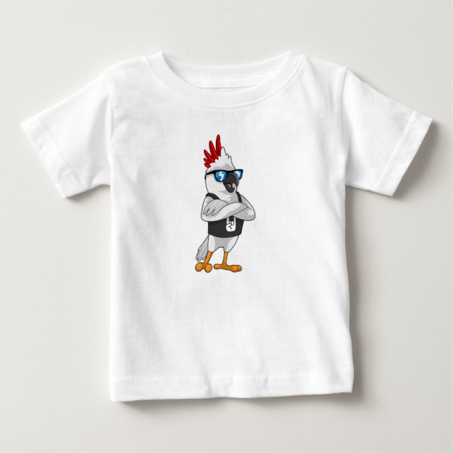 Parrot as Musician with Sunglasses Baby T-Shirt (Front)
