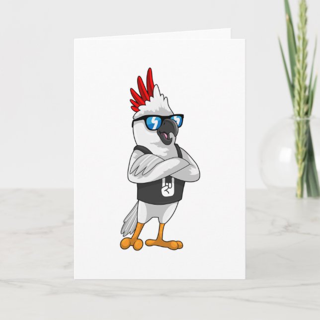 Parrot as Musician with Sunglasses Card (Front)