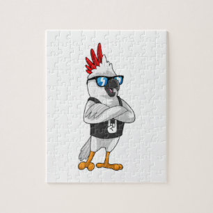 Parrot as Musician with Sunglasses Jigsaw Puzzle