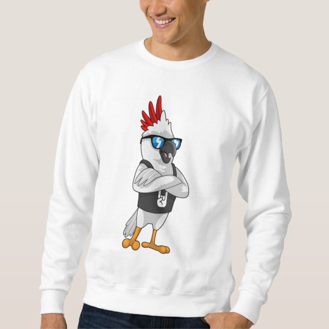 Parrot as Musician with Sunglasses Sweatshirt (Front)